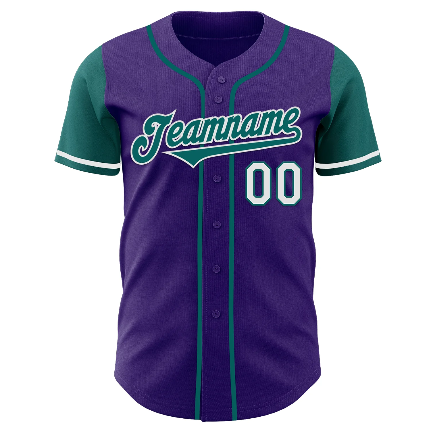 Custom Purple Teal-White Authentic Two Tone Baseball Jersey