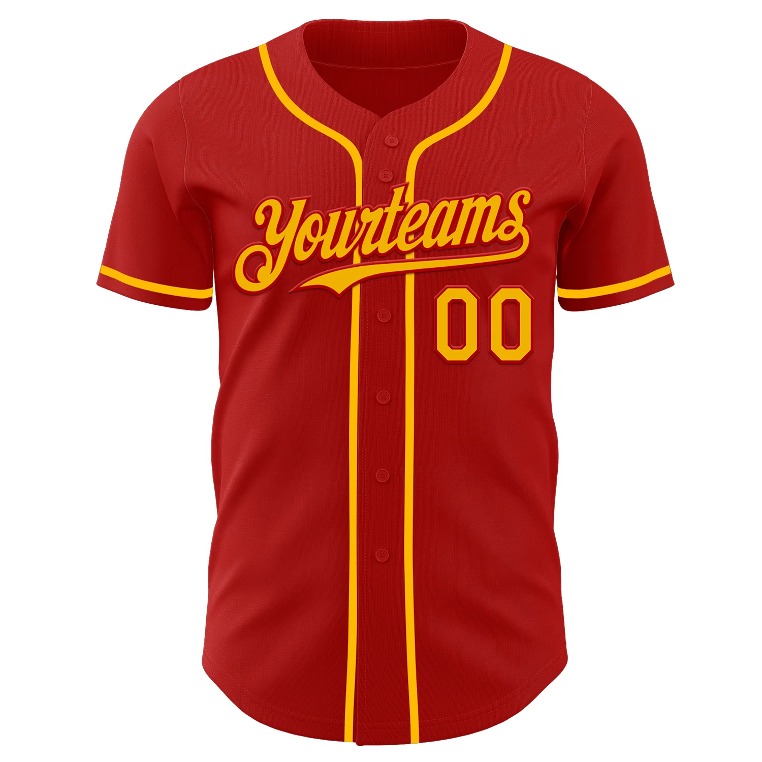 Custom Red Gold Authentic Baseball Jersey
