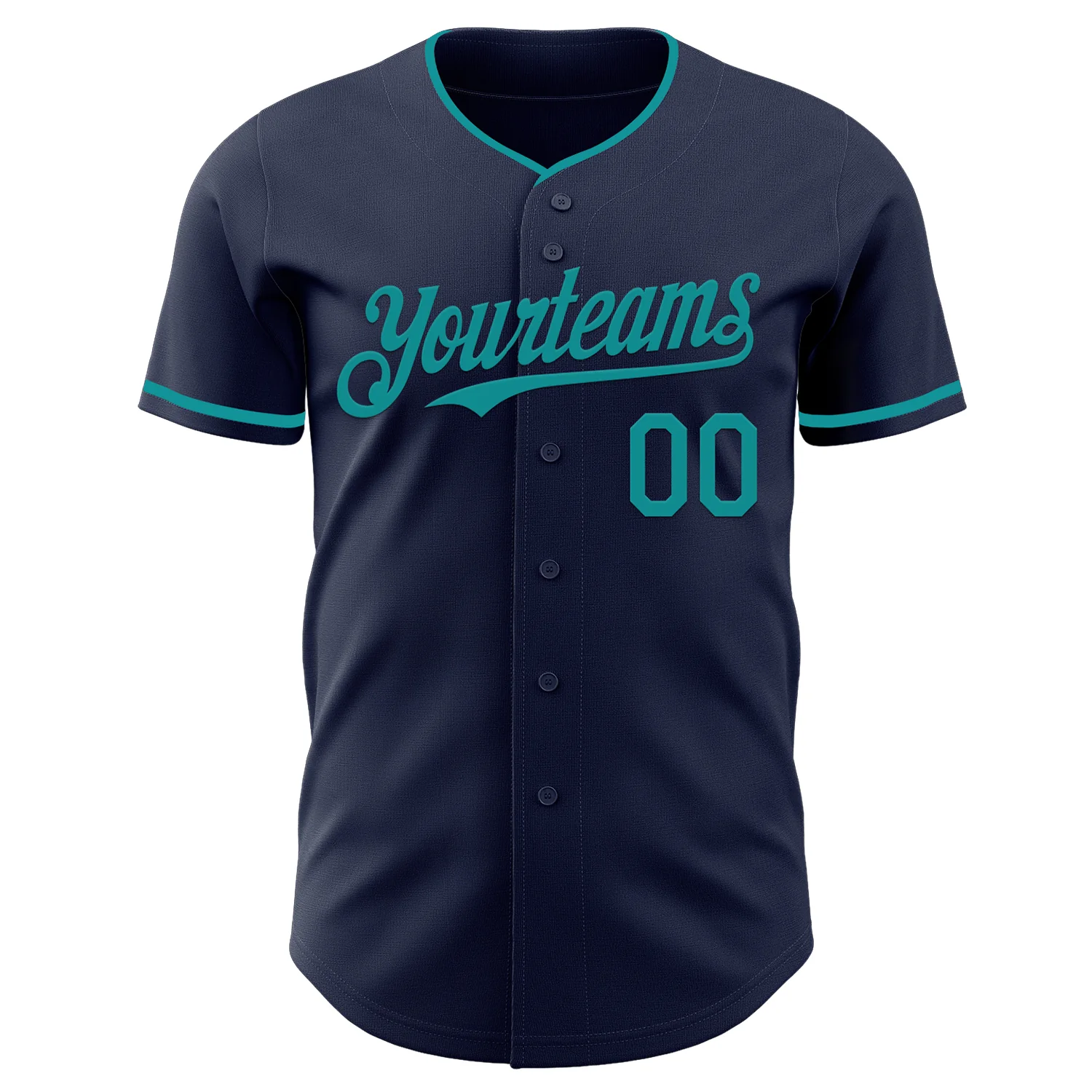 Custom Navy Teal Authentic Baseball Jersey