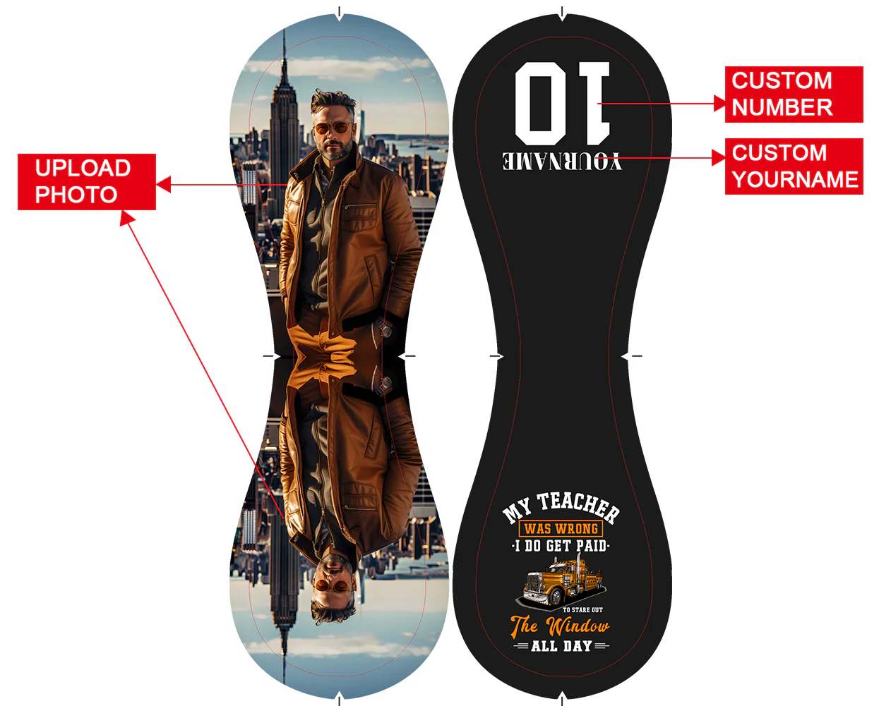 Personalized Black Truck Photo Baseballs