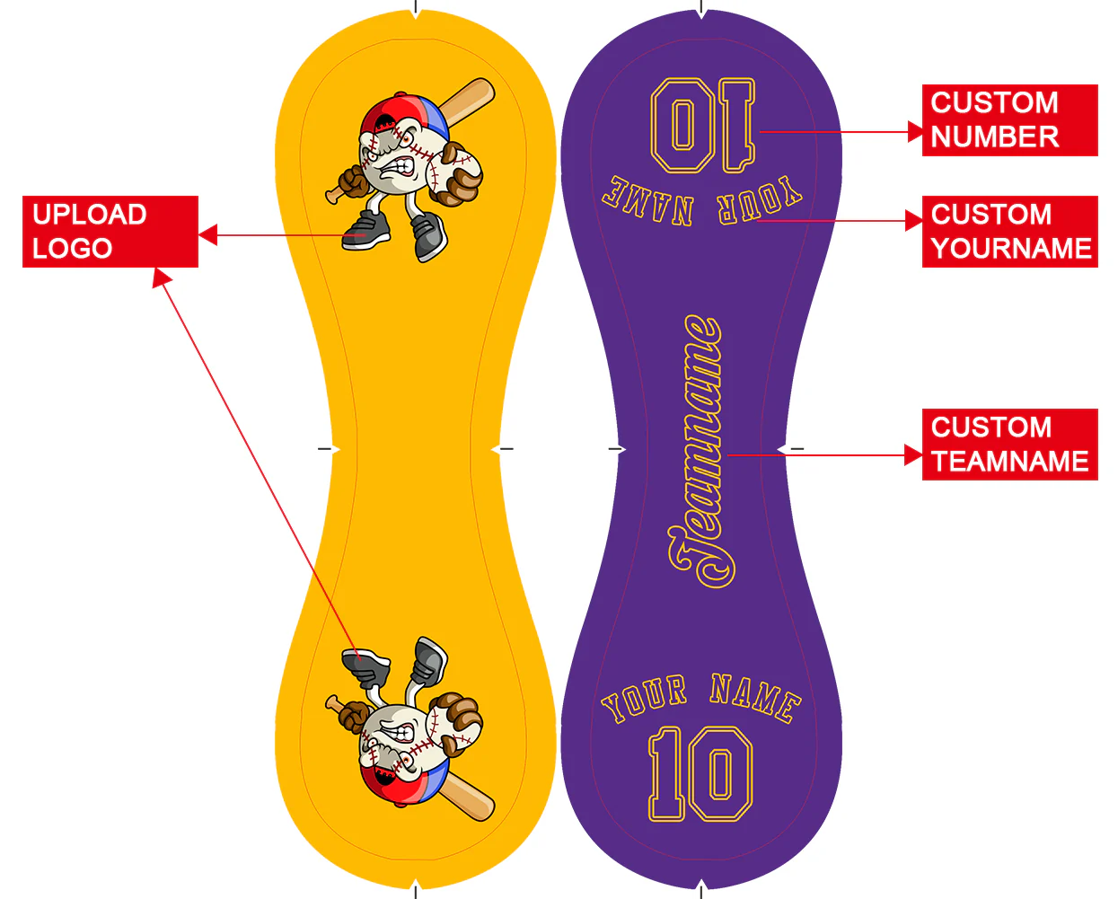 Personalized Gold Purple Half Leather Purple Authentic Baseballs