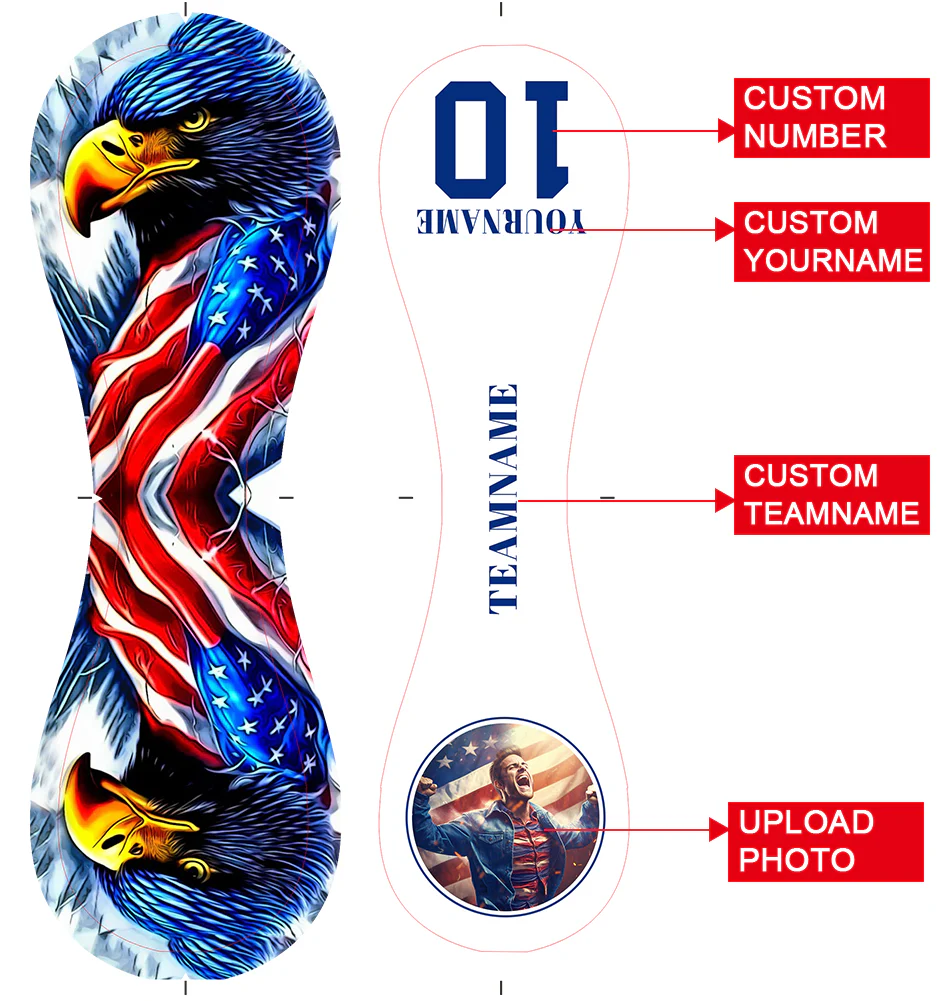 Personalized White American Flag Eagle Photo Baseballs