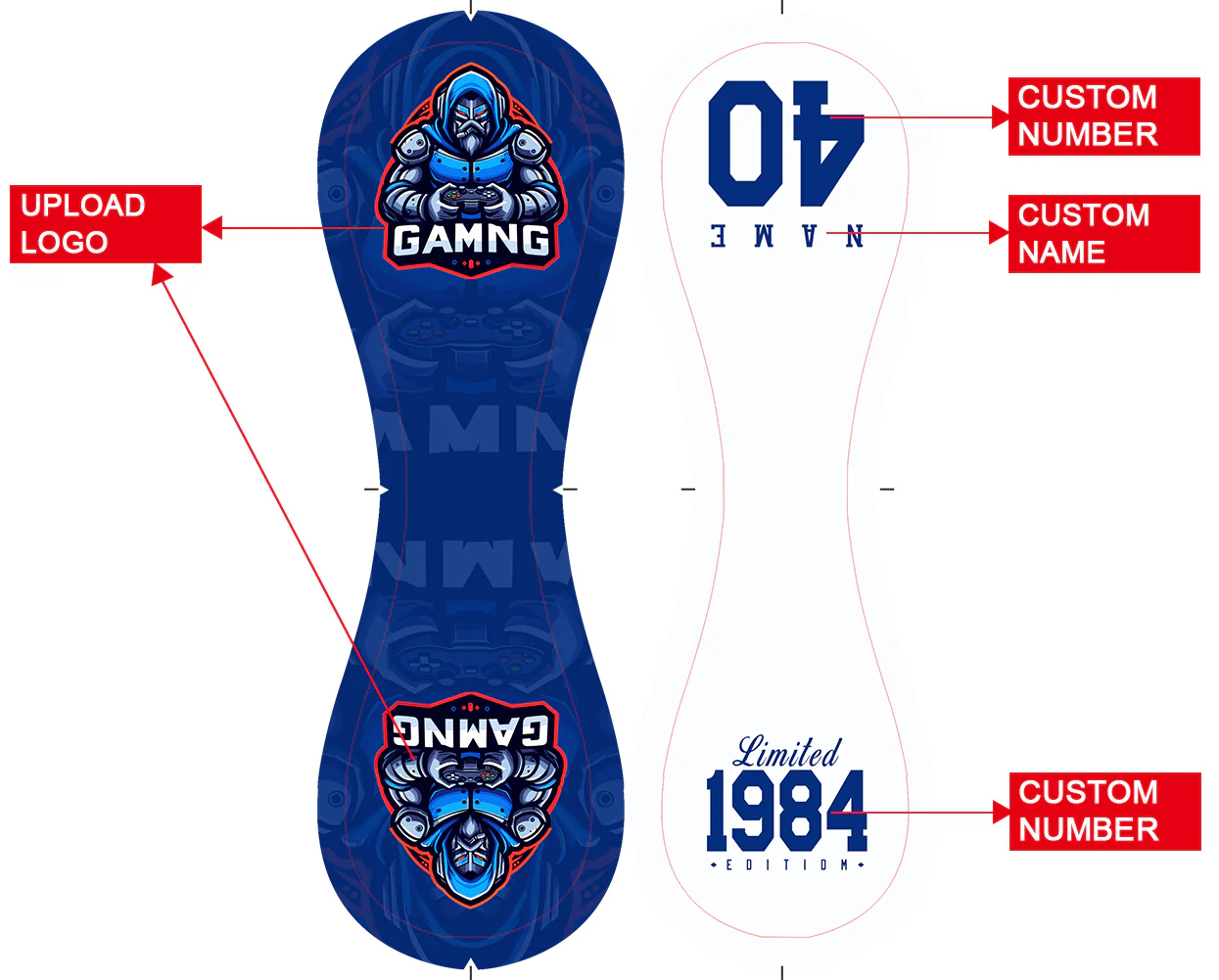 Personalized Game Name Time Logo Royal White Baseballs