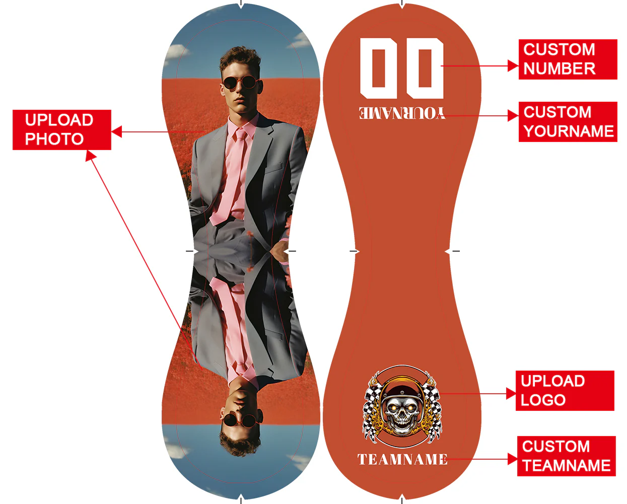 Personalized Orange Lattice Skull Photo Baseballs