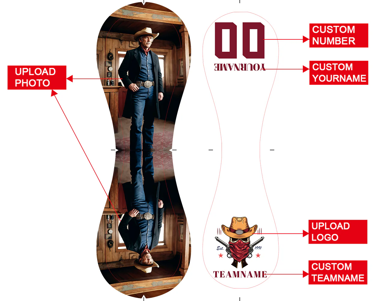 Personalized White Cowboy Skull Photo Baseballs