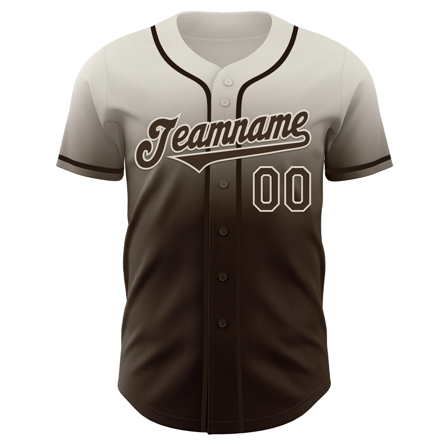 Custom Cream Brown Authentic Fade Fashion Baseball Jersey