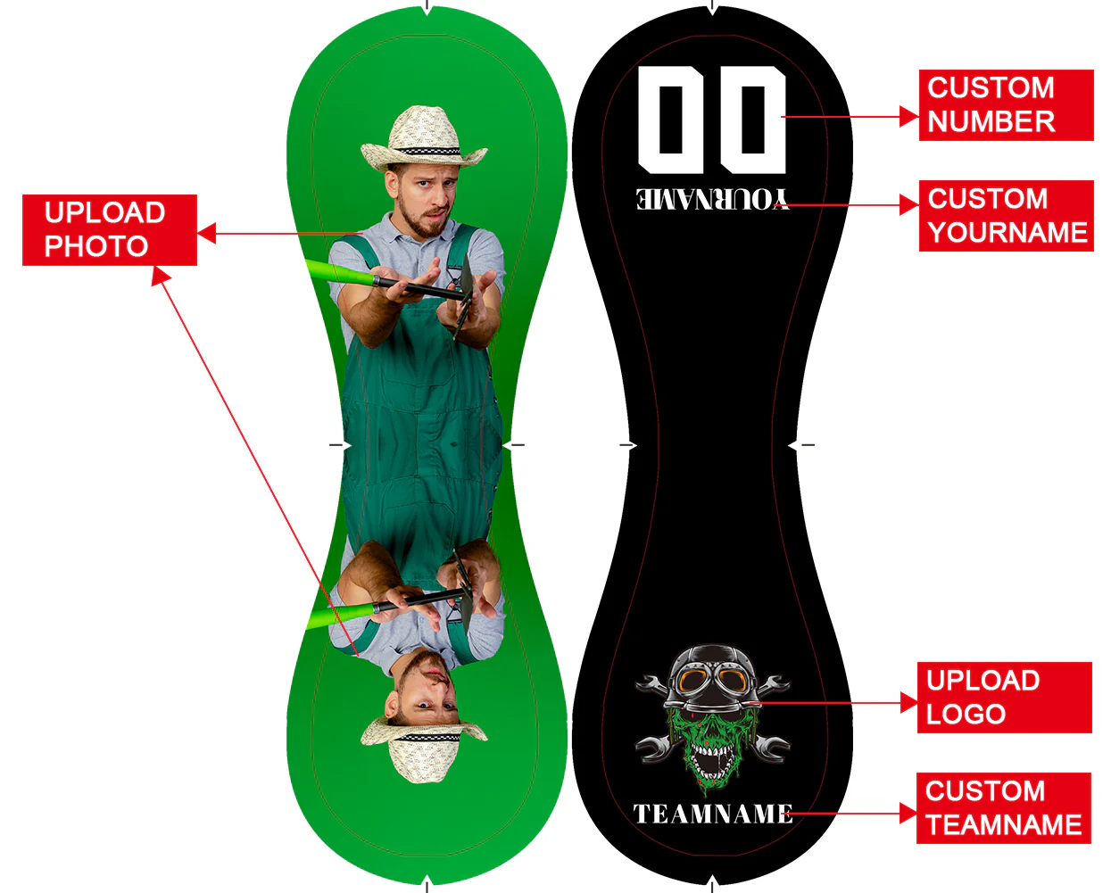 Personalized Black Wrench Skull Photo Baseballs