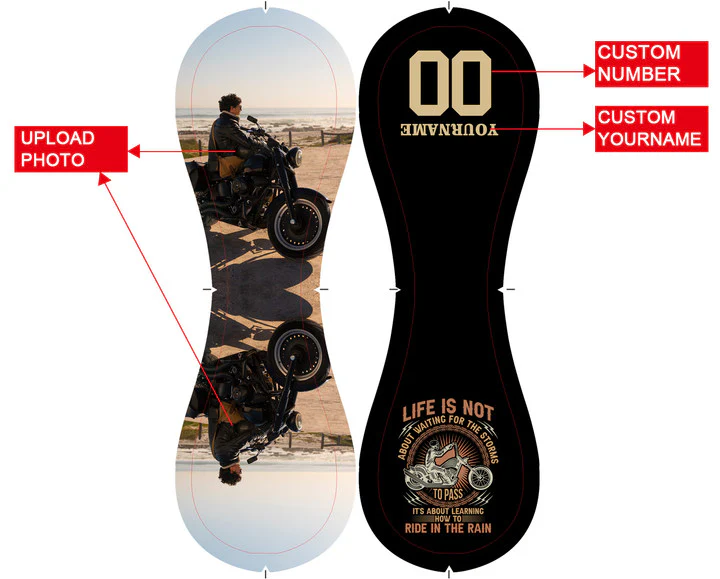 Personalized Black Ride in the Rain Motorcycle Photo Baseballs