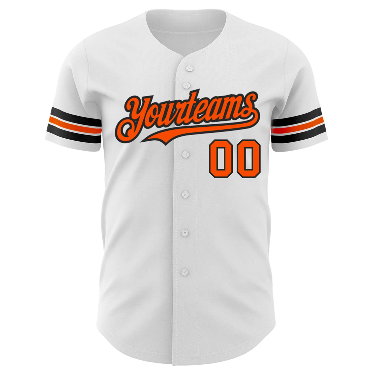 Custom White Orange-Black Authentic Baseball Jersey