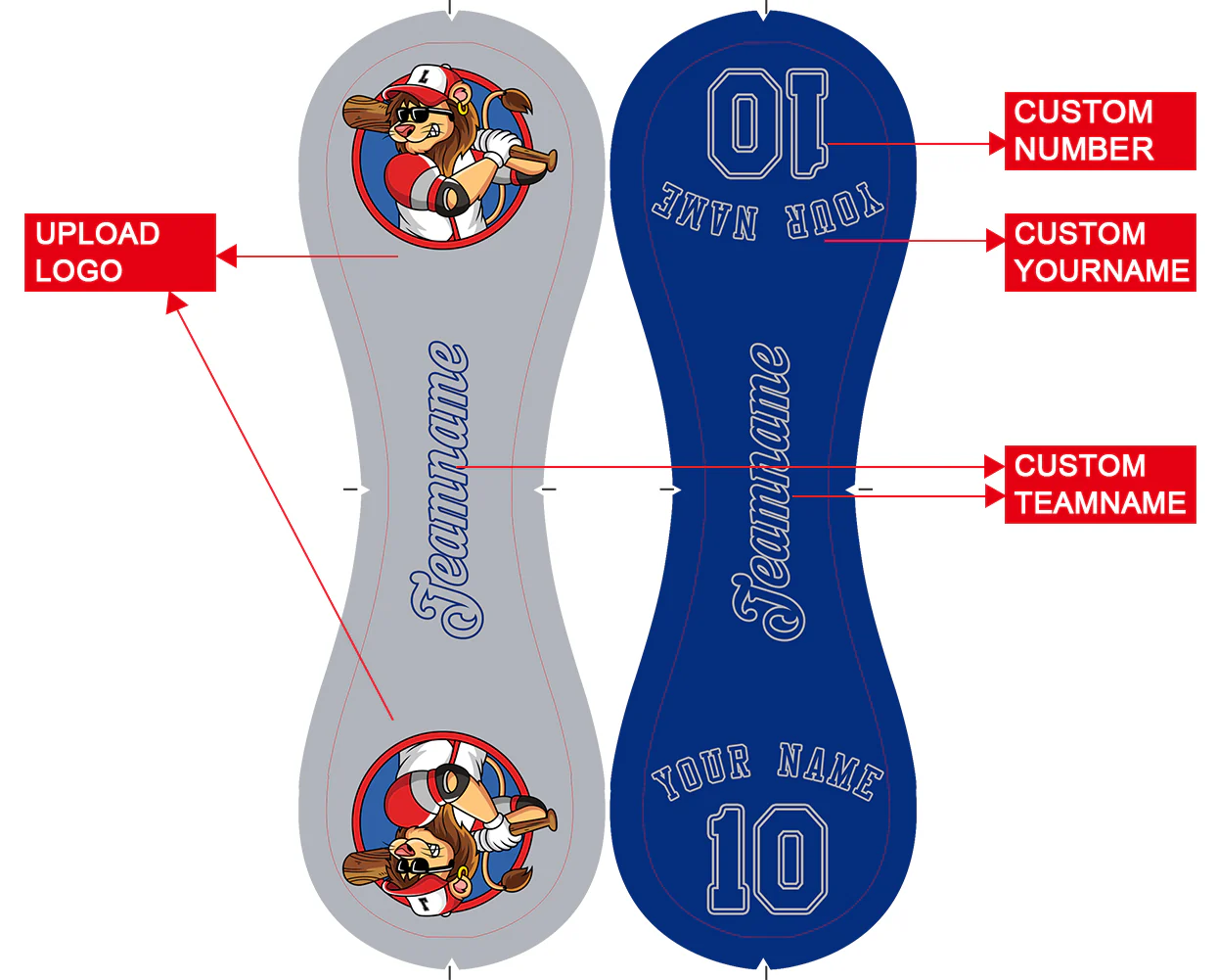 Personalized Gray Royal Half Leather Royal Authentic Baseballs