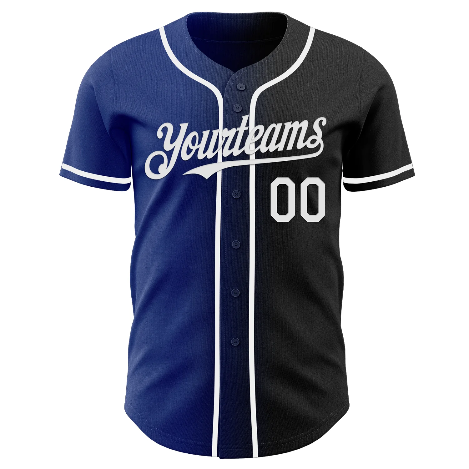 Custom Black White-Royal Authentic Gradient Fashion Baseball Jersey