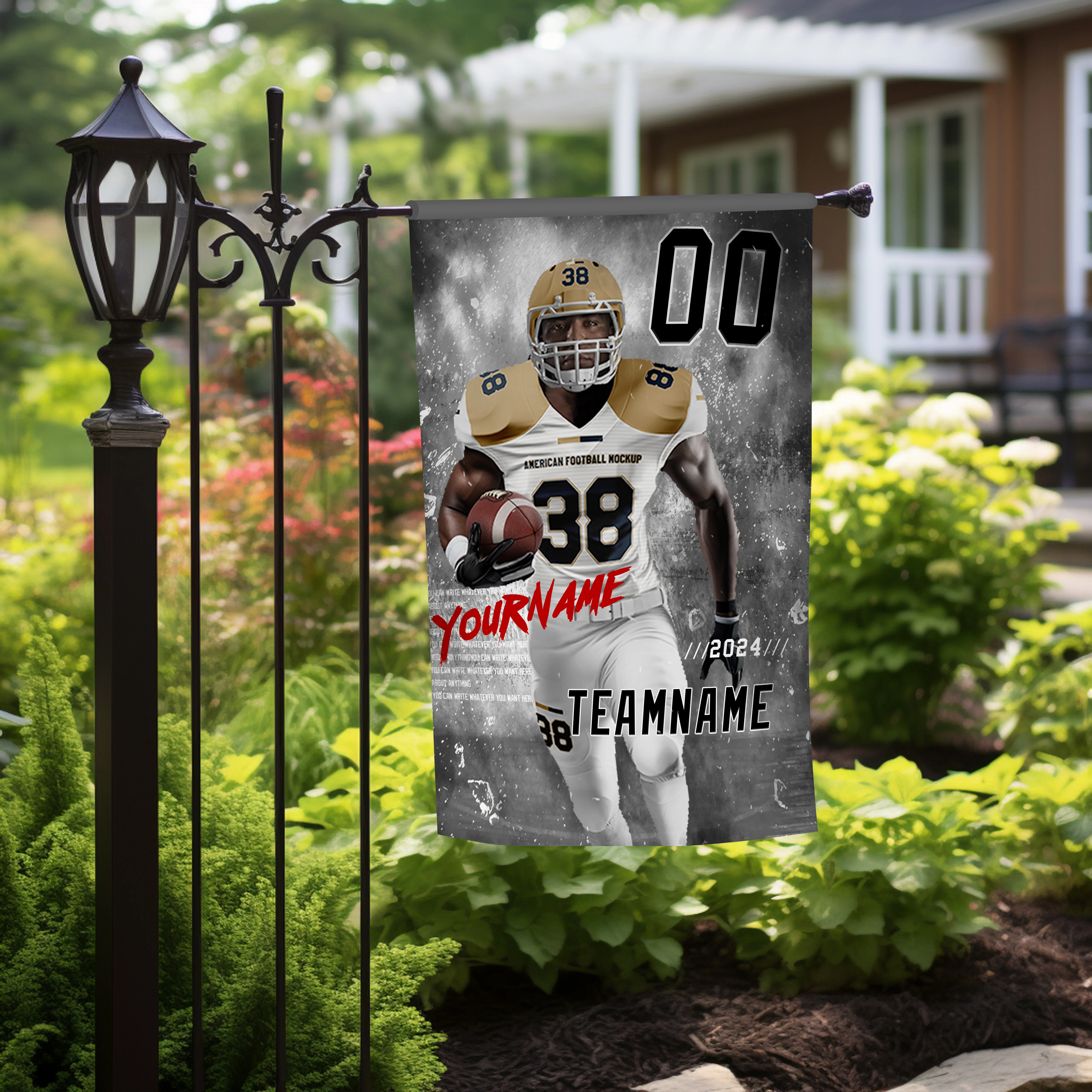 Personalized Football Team Name Photo Garden Flag