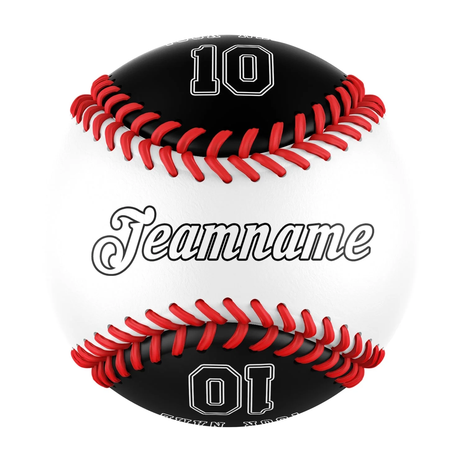 Personalized White Black Half Leather Black Authentic Baseballs