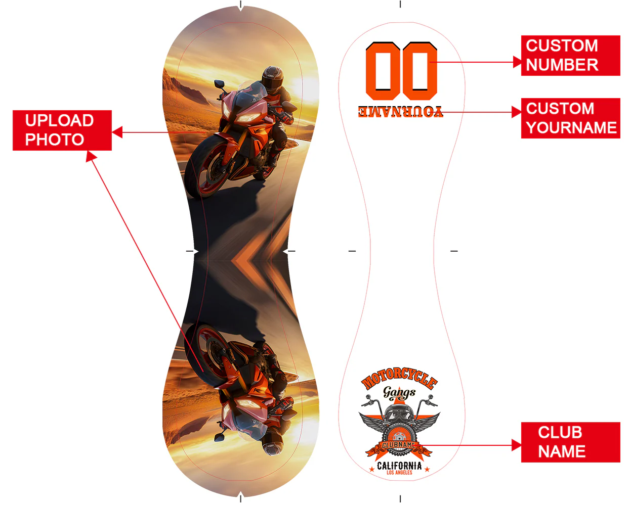 Personalized White Flying Motorcycle Club Photo Baseballs