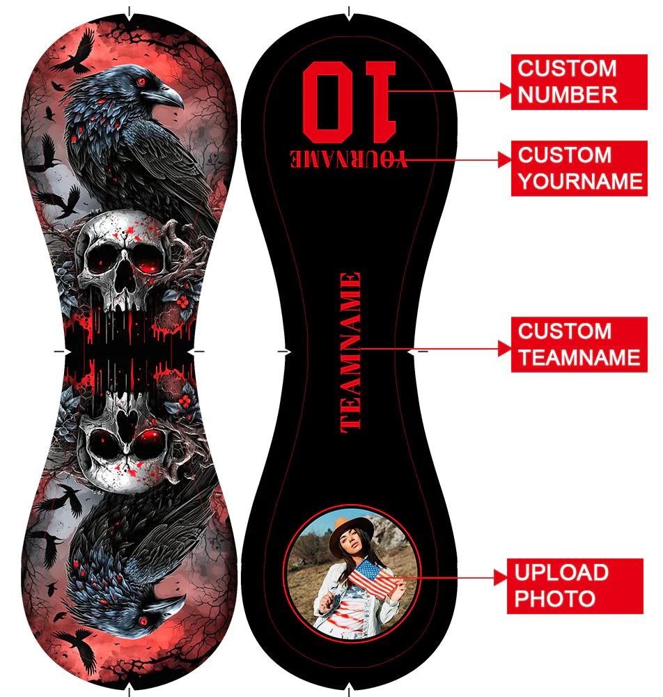 Personalized Black Eagle Skull Halloween Photo Baseballs