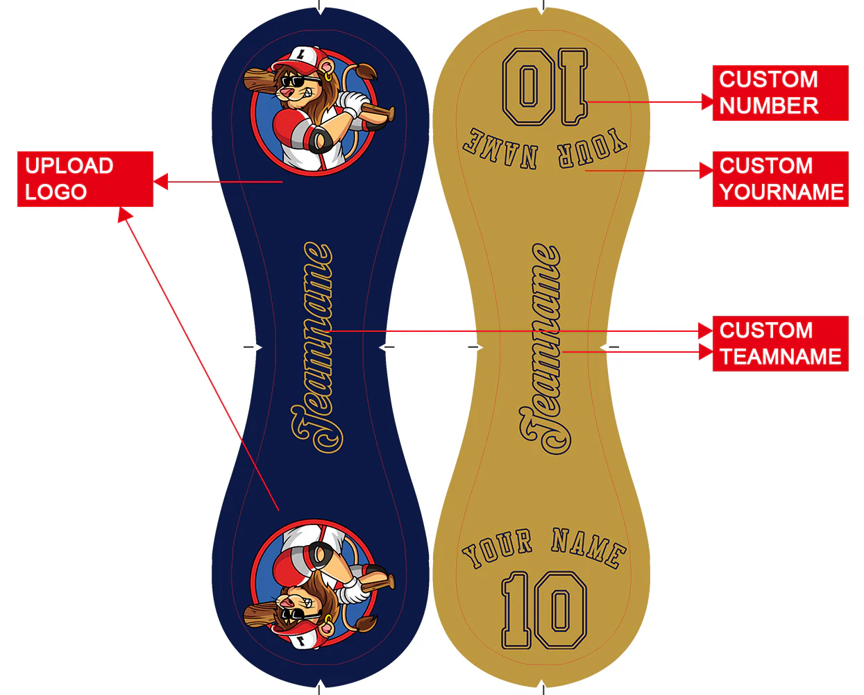 Personalized Navy Old Gold Half Leather Old Gold Authentic Baseballs