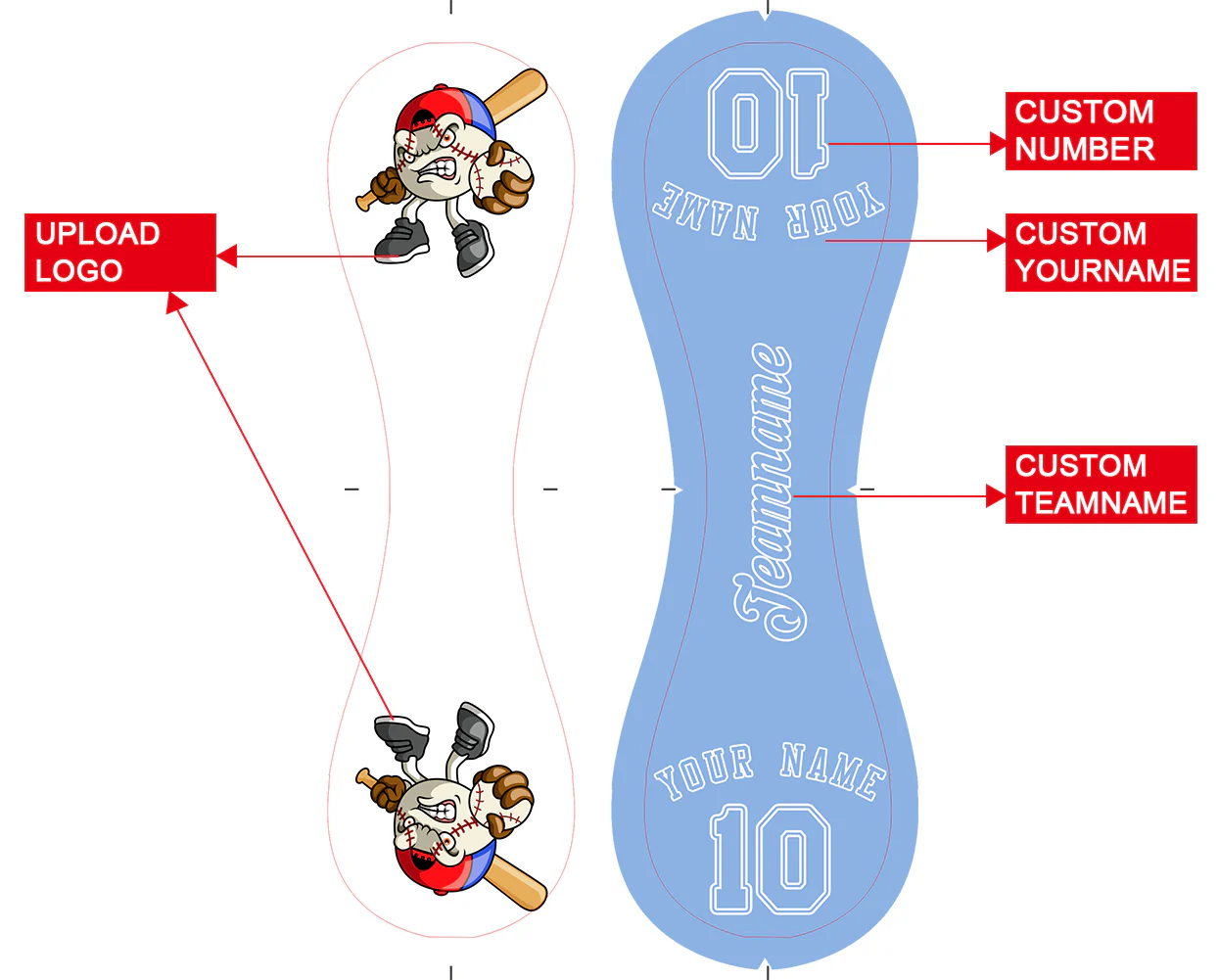 Personalized White Blue Half Leather Blue Authentic Baseballs