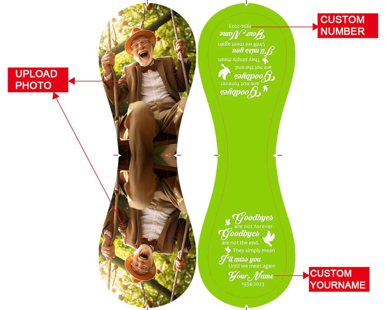 Personalized Neon Green Memorial Photo Baseballs