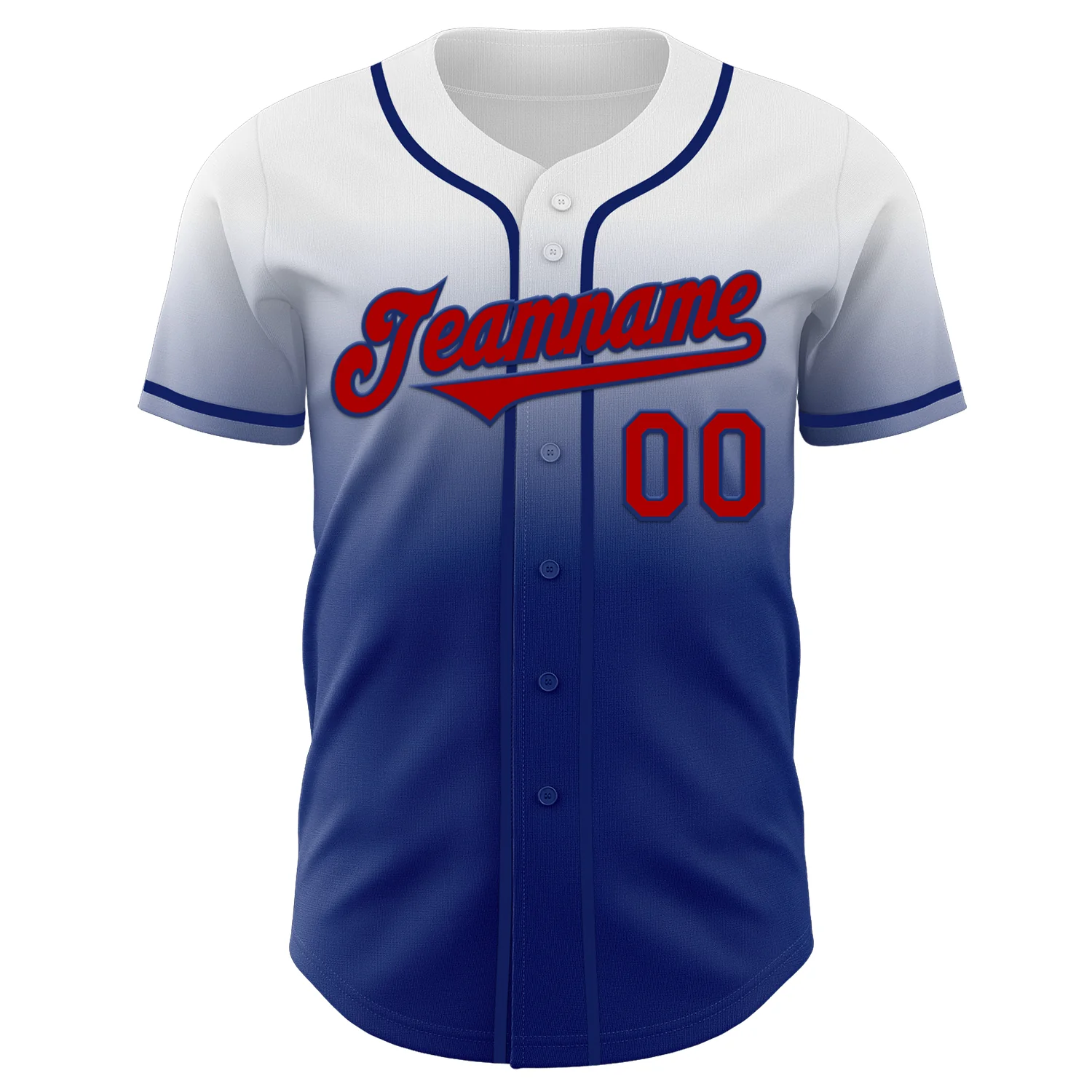 Custom White Red-Royal Authentic Fade Fashion Baseball Jersey