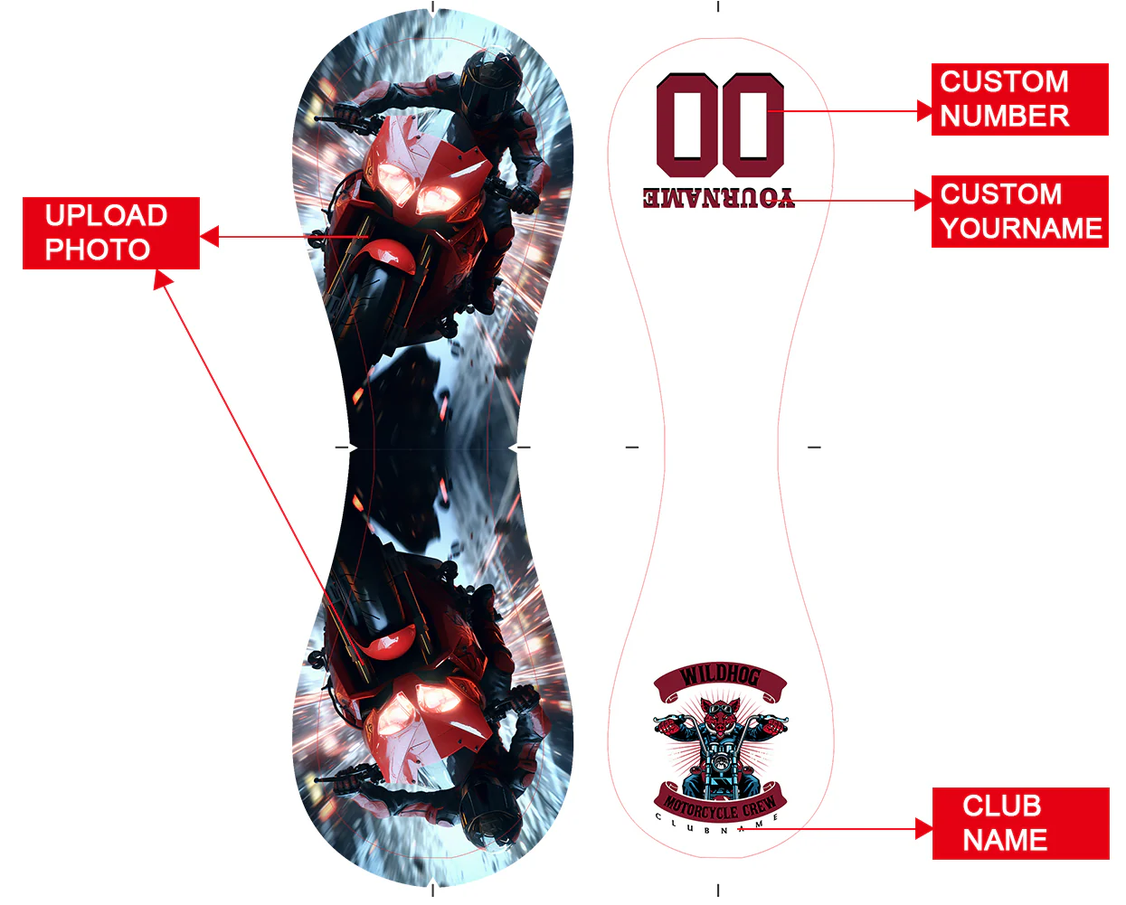 Personalized White Wildhog Motorcycle Club Photo Baseballs