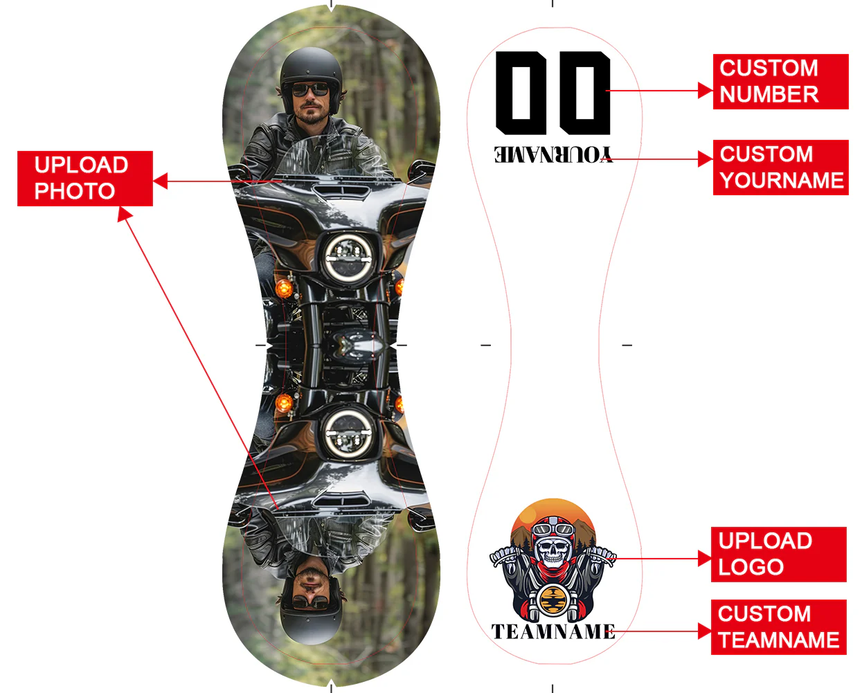 Personalized White Motorcycle Skull Photo Baseballs