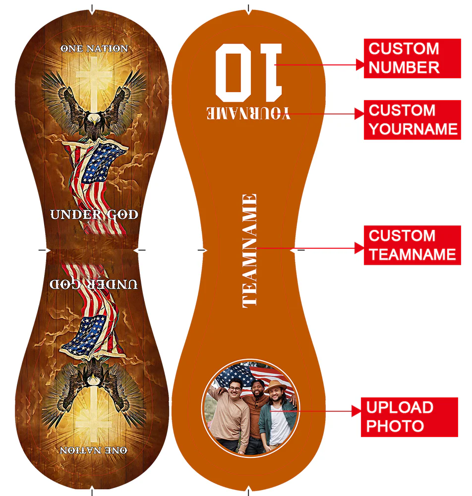 Personalized Texas Orange American Flag Eagle Cross Photo Baseballs