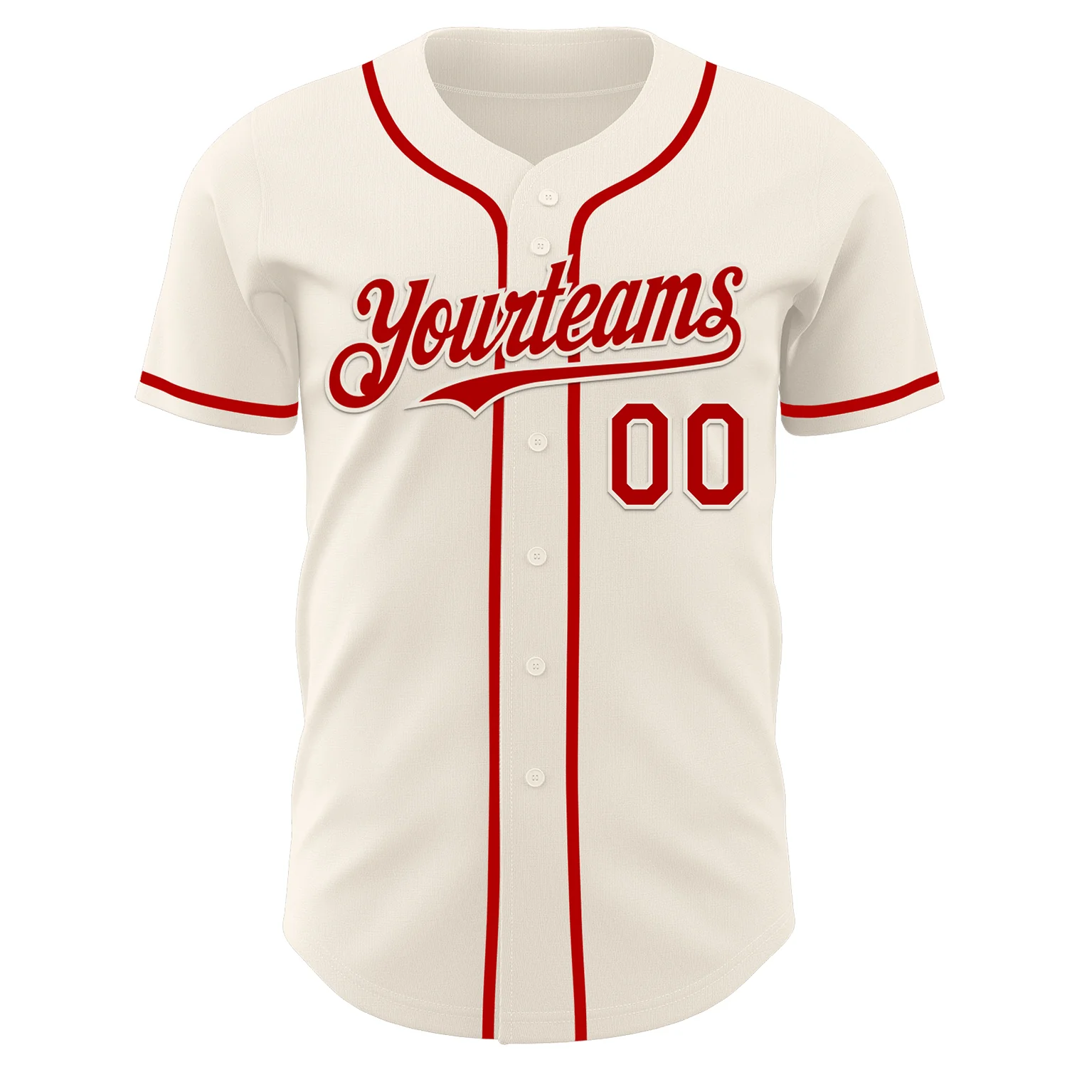 Custom Cream Red Authentic Baseball Jersey