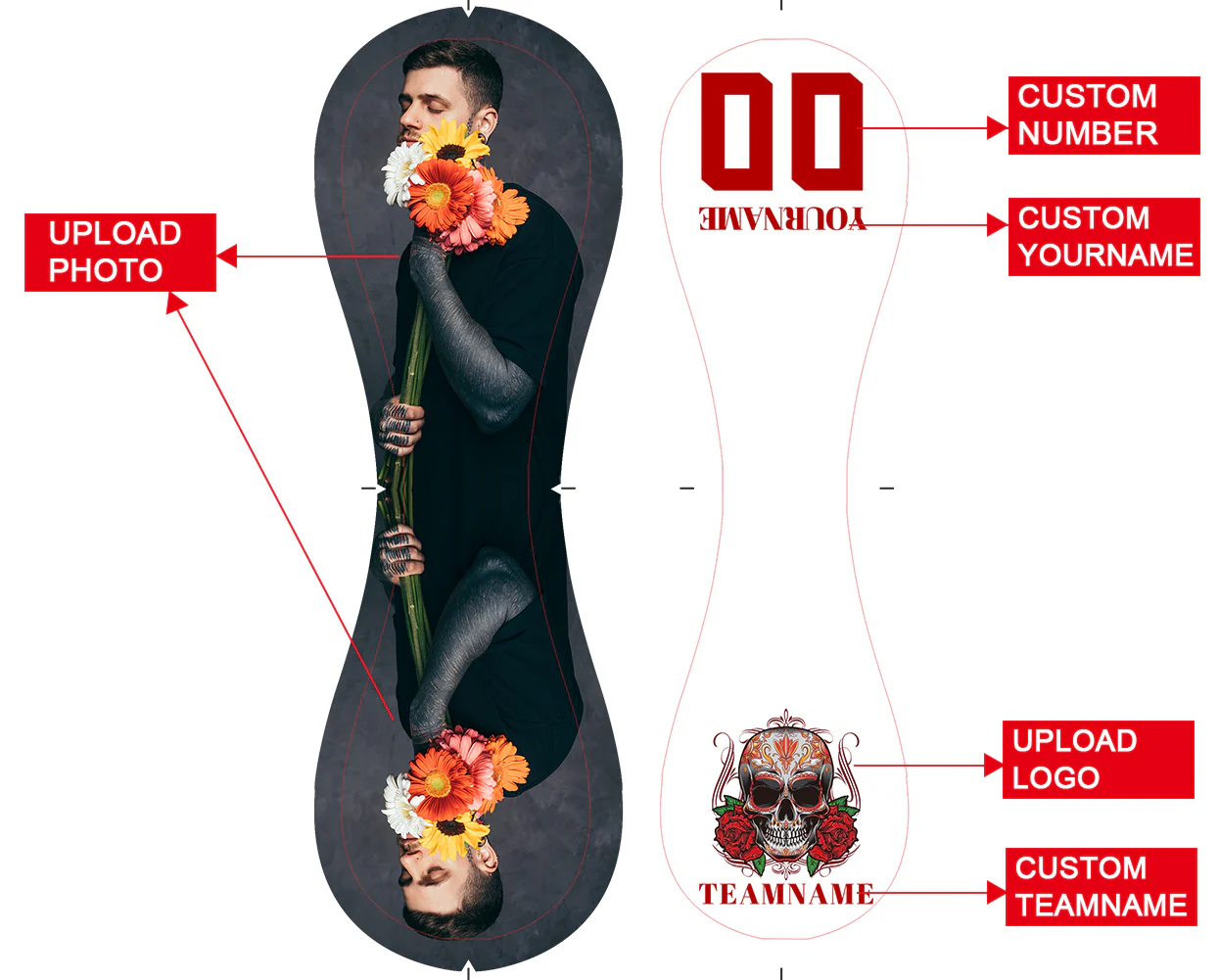 Personalized White Flower Skull Photo Baseballs