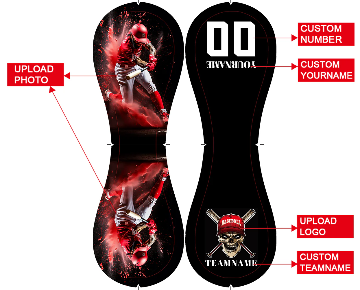 Personalized Black Baseball Skull Photo Baseballs