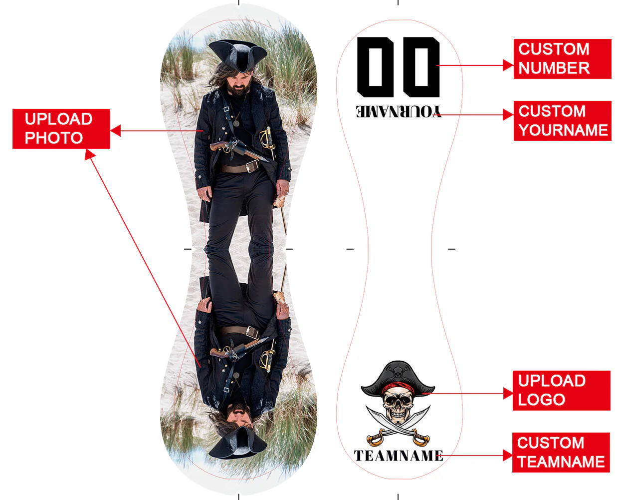 Personalized White Pirate Skull Photo Baseballs