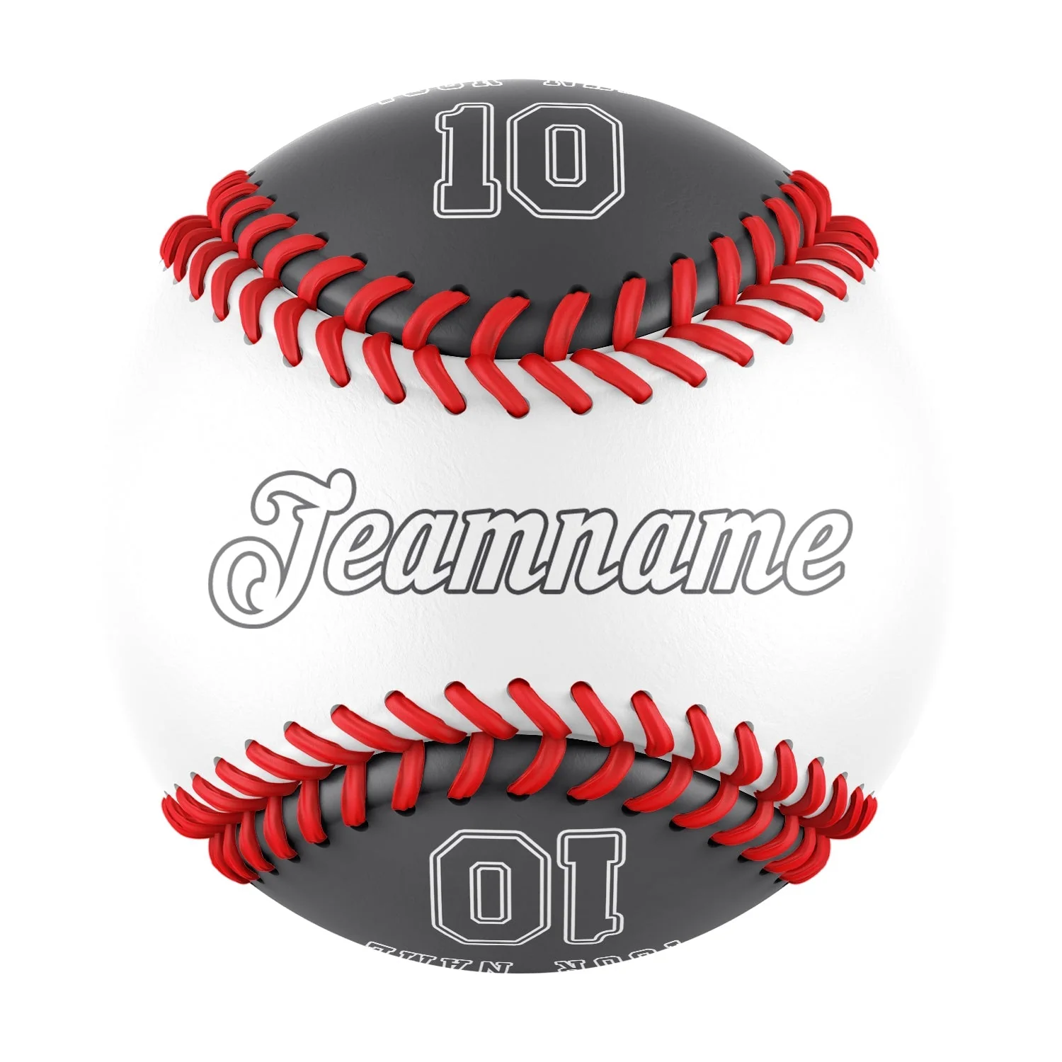 Personalized White Gray Half Leather Gray Authentic Baseballs