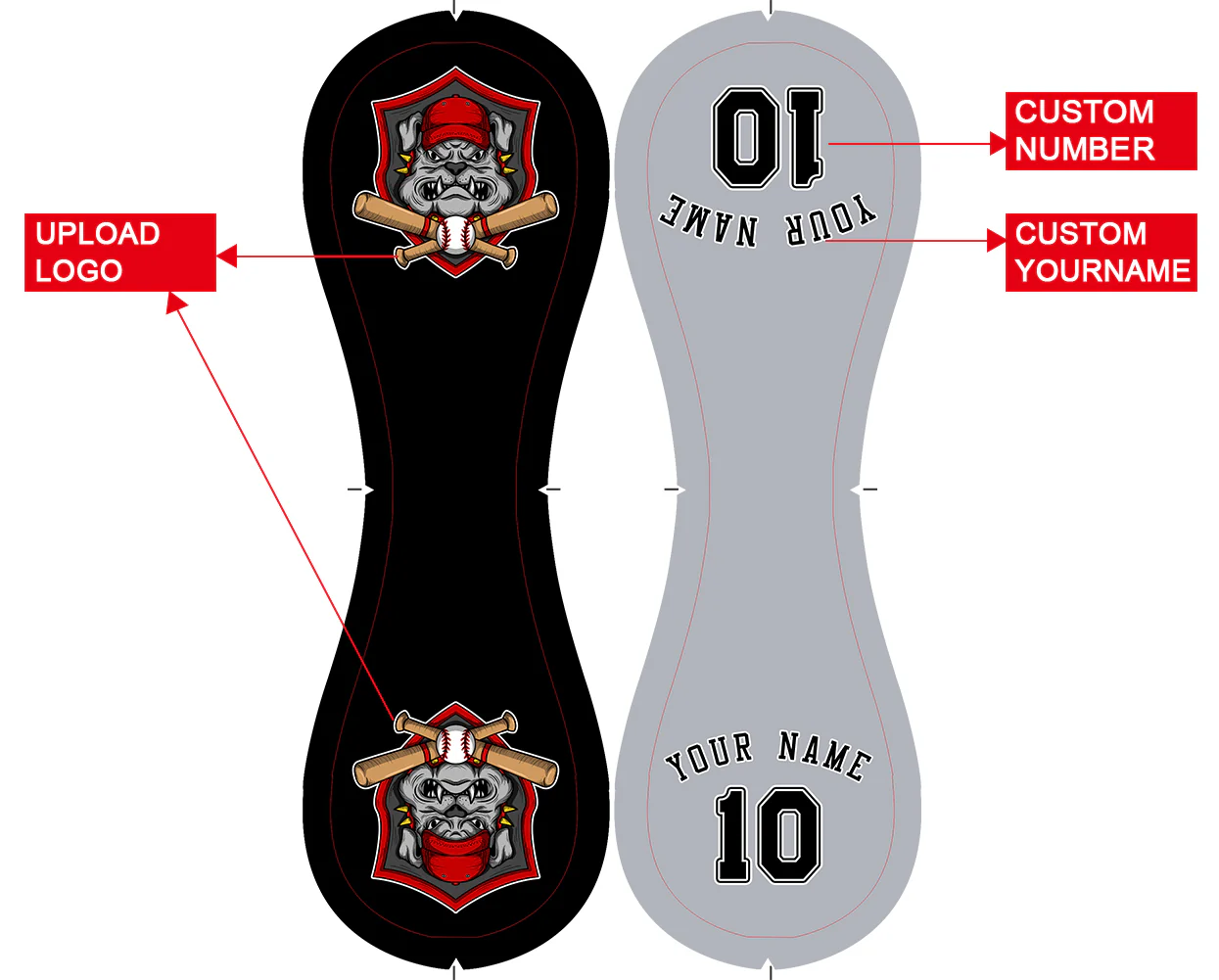 Personalized Black Gray Split Half Leather Black Authentic Baseballs