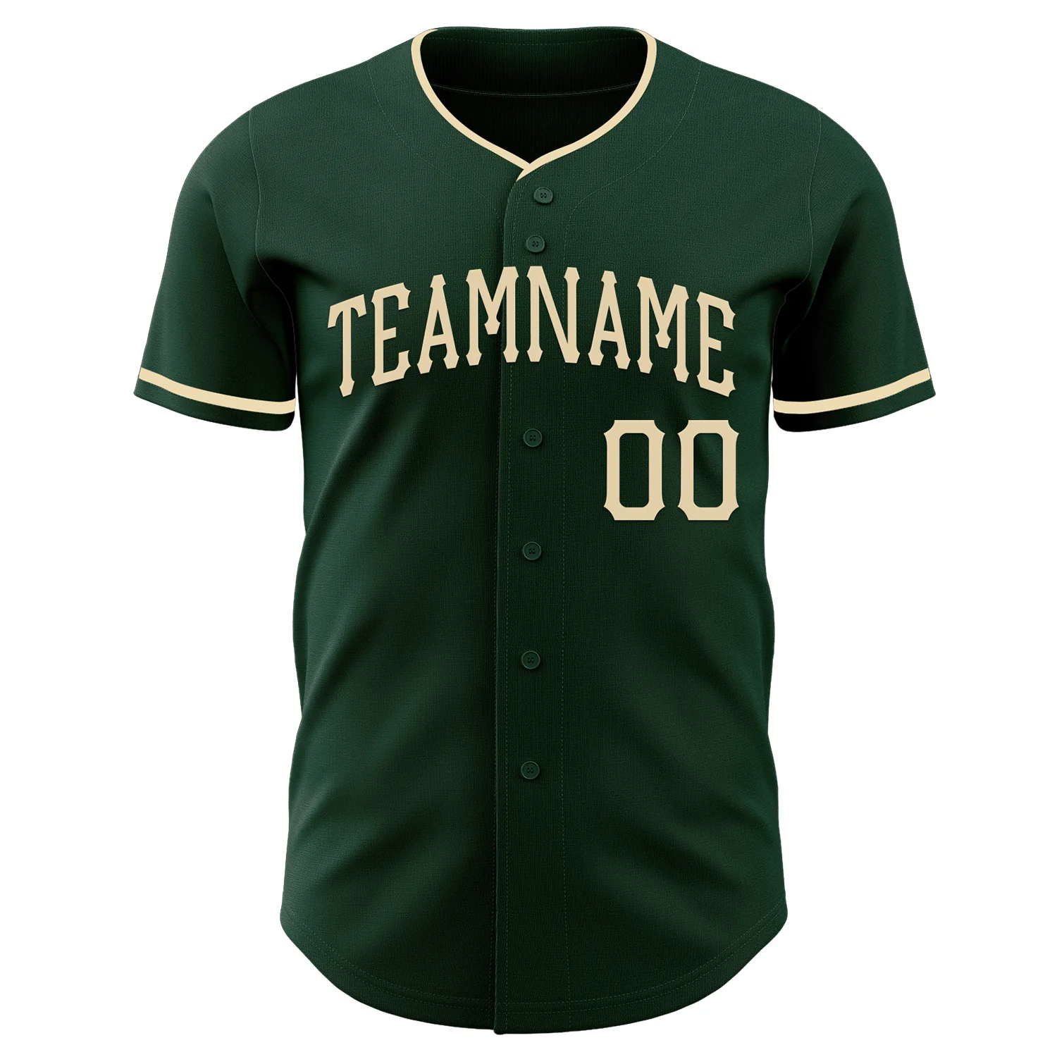Custom Green Cream Authentic Baseball Jersey