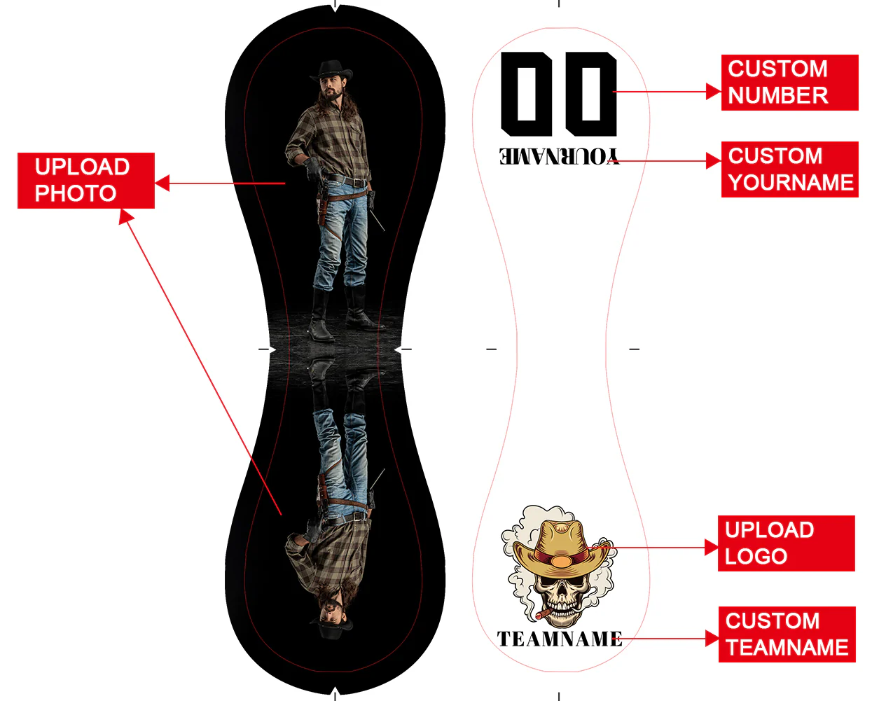 Personalized White Cowboy Smoking Skull Photo Baseballs