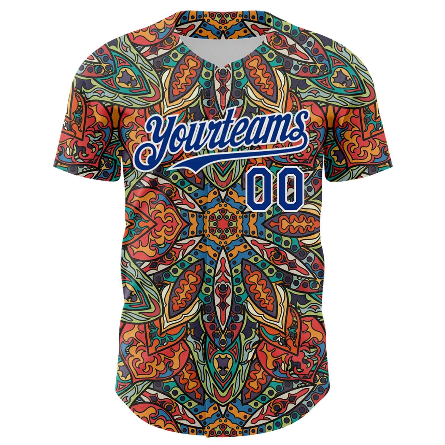 Custom Orange Royal-White 3D Pattern Design Burner Costumes Exotic Authentic Baseball Jersey