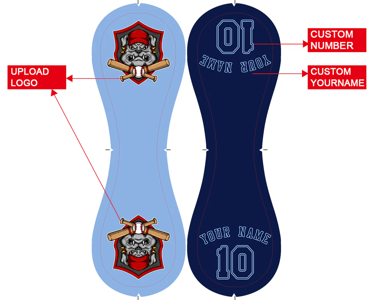 Personalized Blue Navy Half Leather Navy Authentic Baseballs