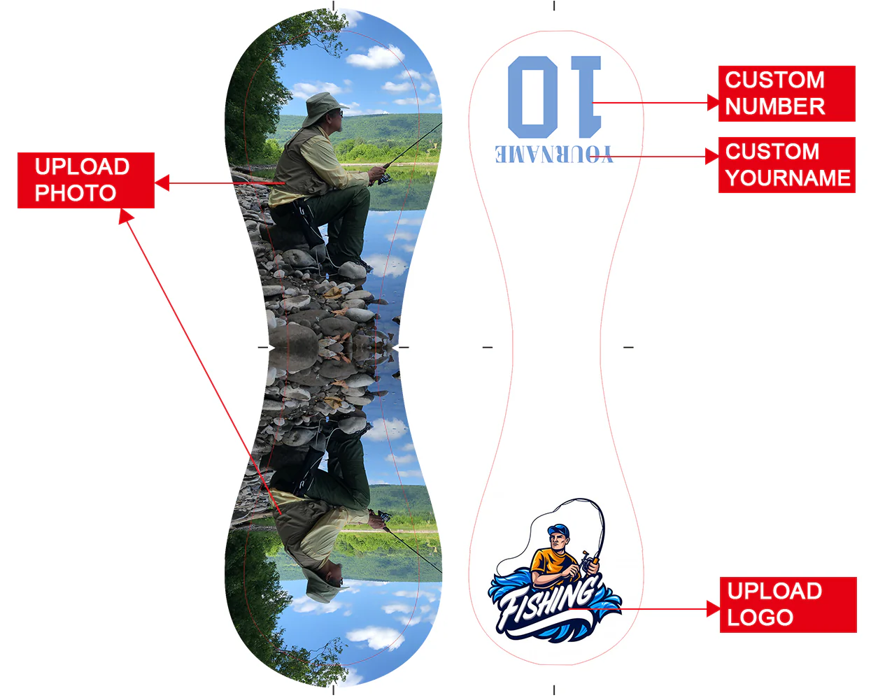 Personalized White Fishing Photo Baseballs