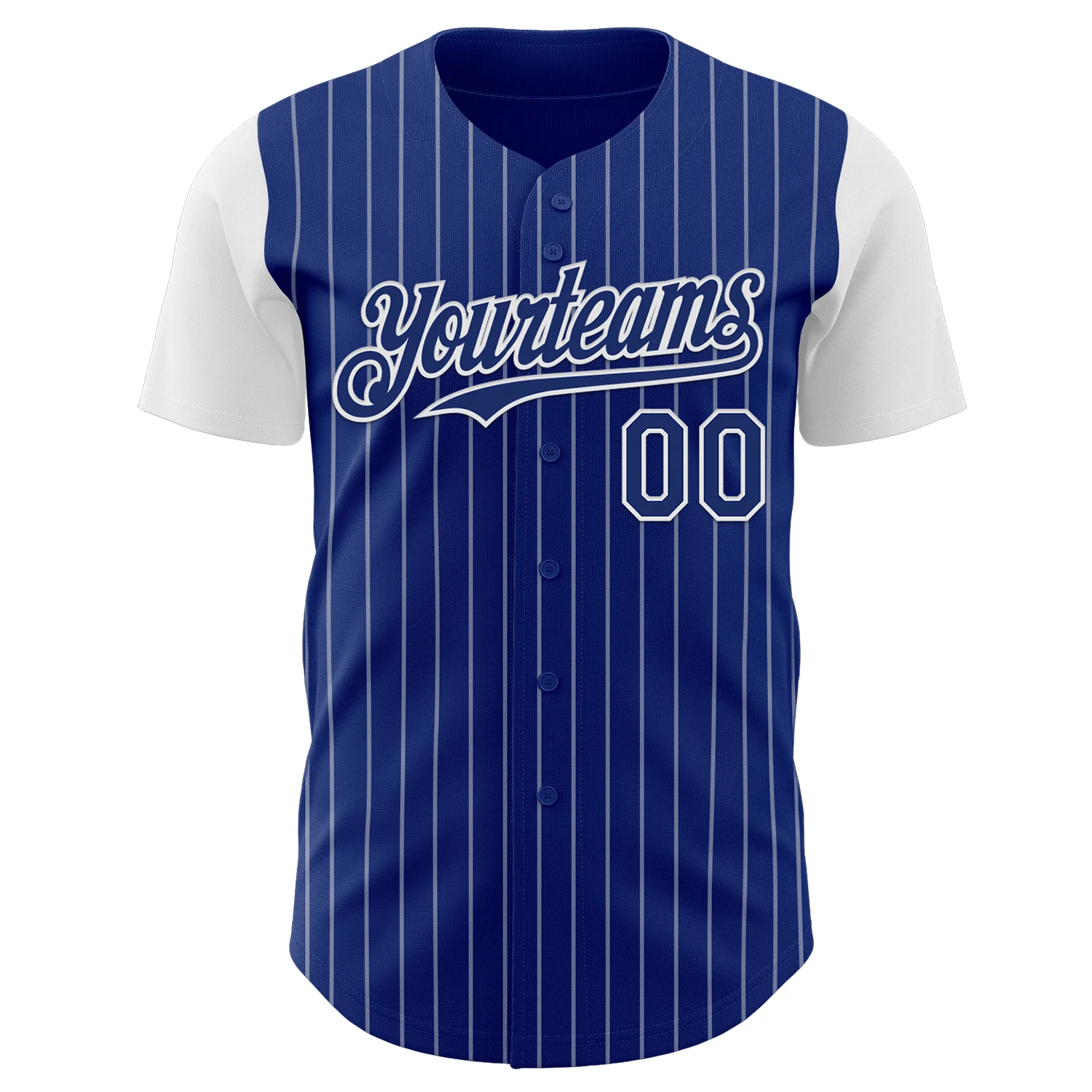 Custom Royal White Pinstripe White Authentic Two Tone Baseball Jersey