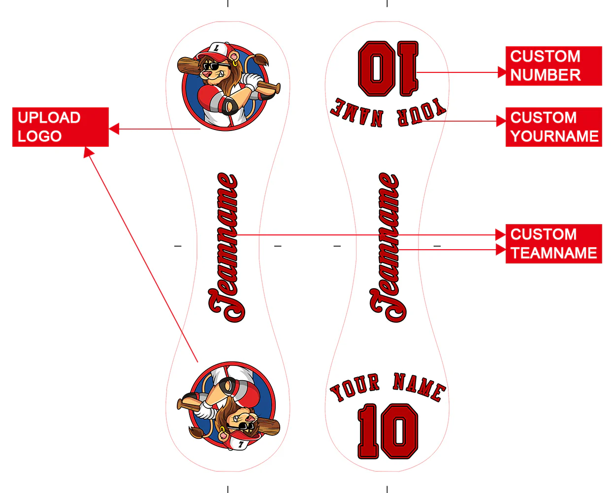 Personalized White Leather Red Authentic Baseballs