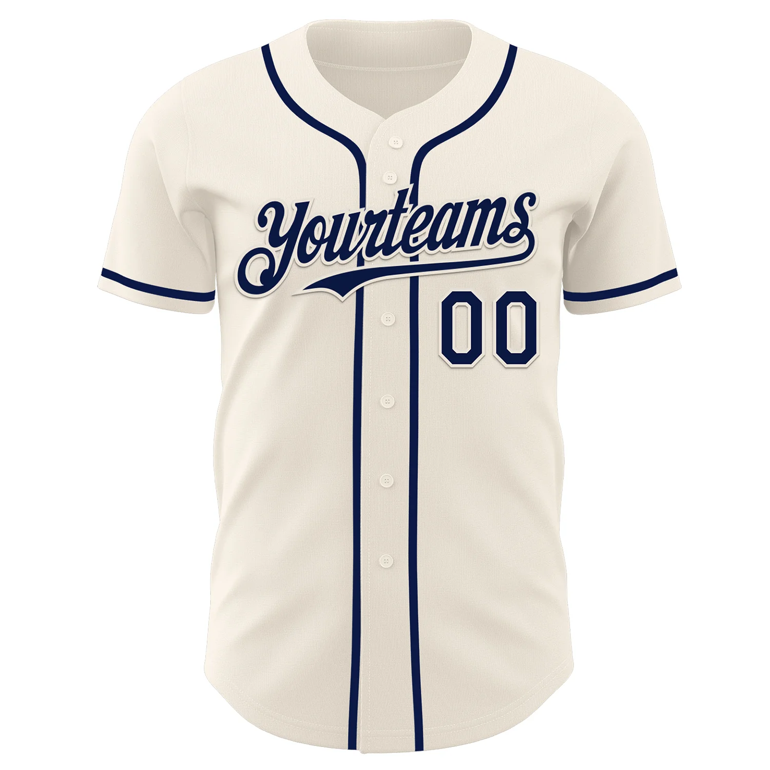 Custom Cream Navy Authentic Baseball Jersey