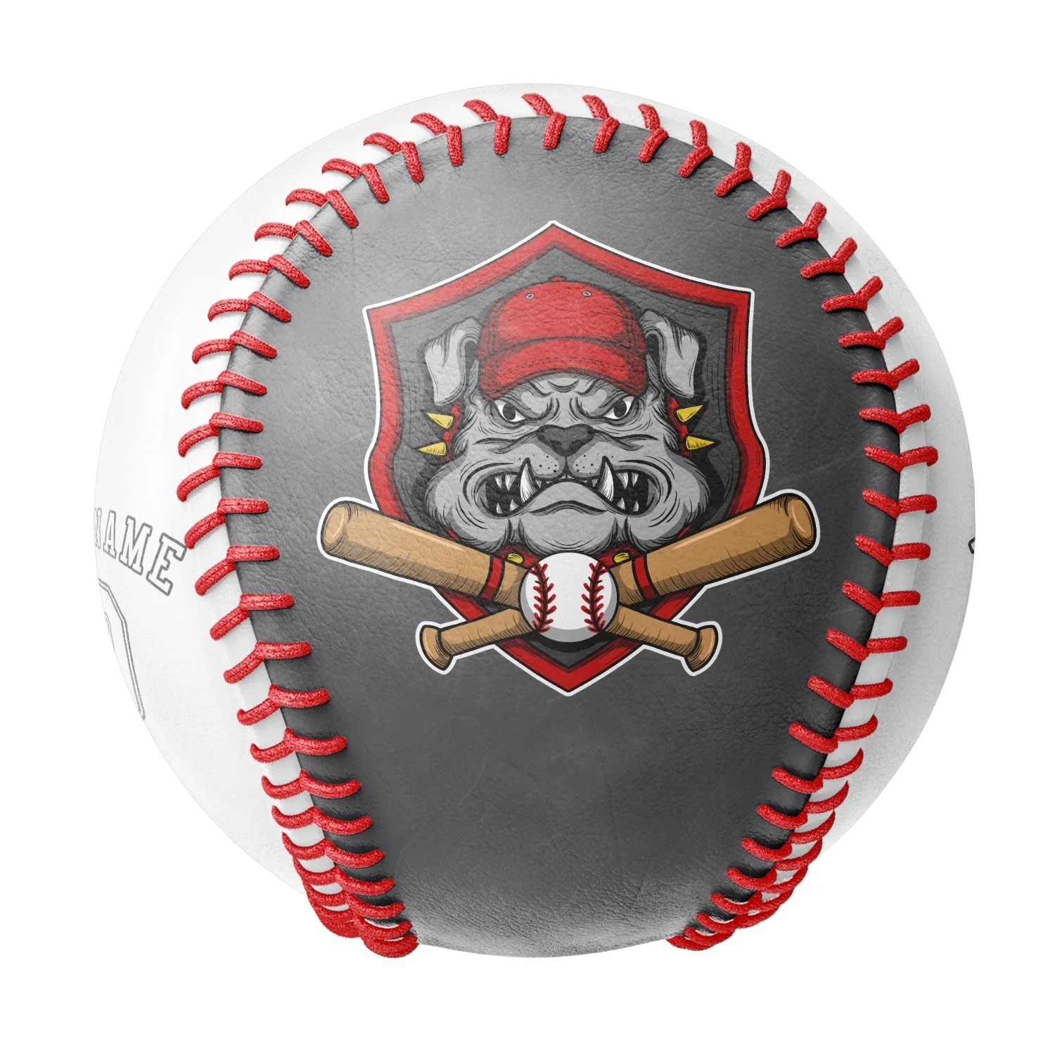 Personalized Gray White Half Leather White Authentic Baseballs