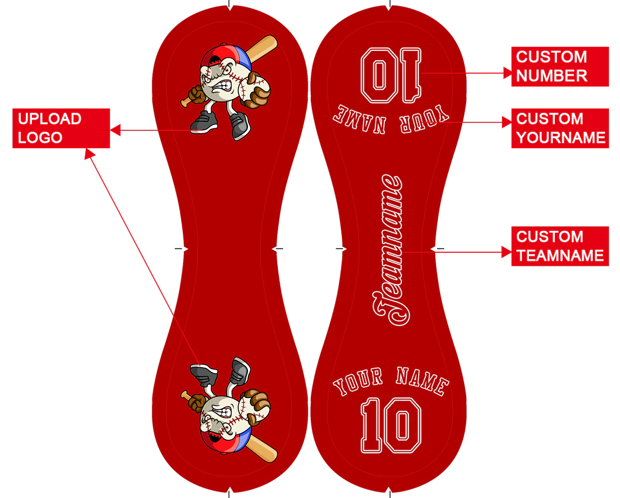 Personalized Red Leather Red Authentic Baseballs