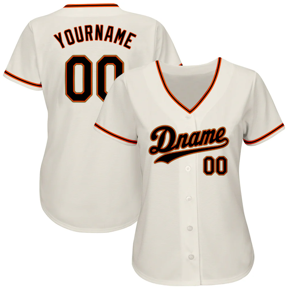 Custom Cream Black Orange-Old Gold  Authentic Baseball Jersey