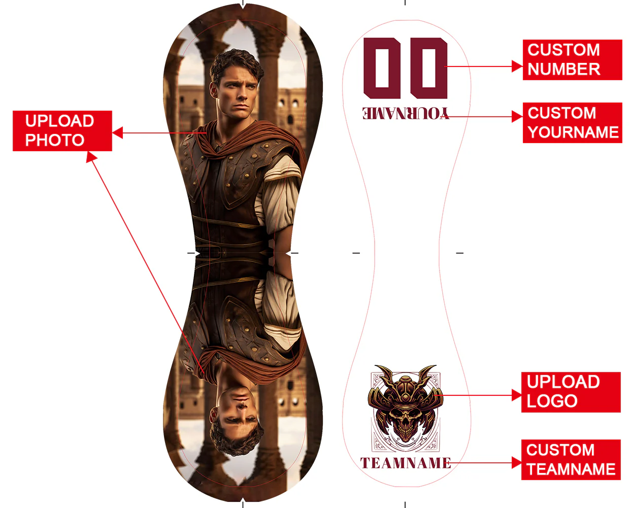 Personalized White Retro Ghost Warrior Skull Photo Baseballs