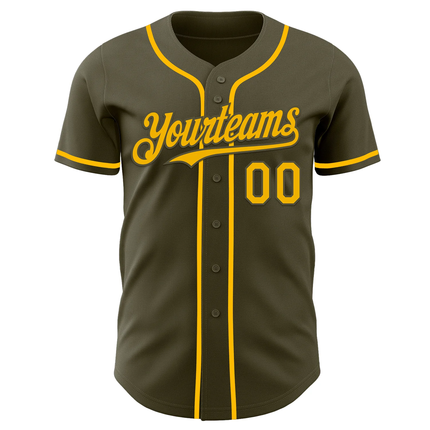 Custom Olive Gold Authentic Salute To Service Baseball Jersey
