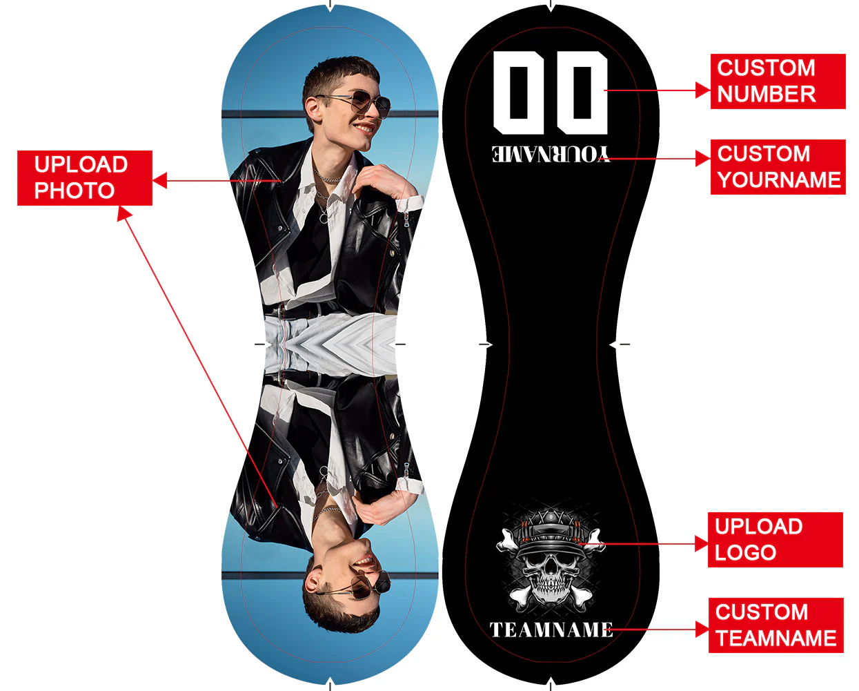 Personalized Black Bone Skull Photo Baseballs