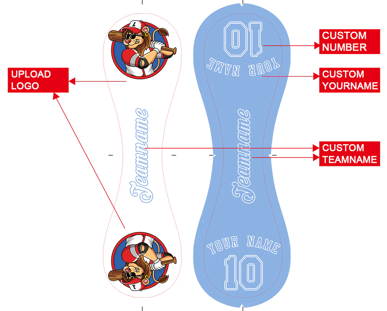 Personalized White Blue Half Leather Blue Authentic Baseballs