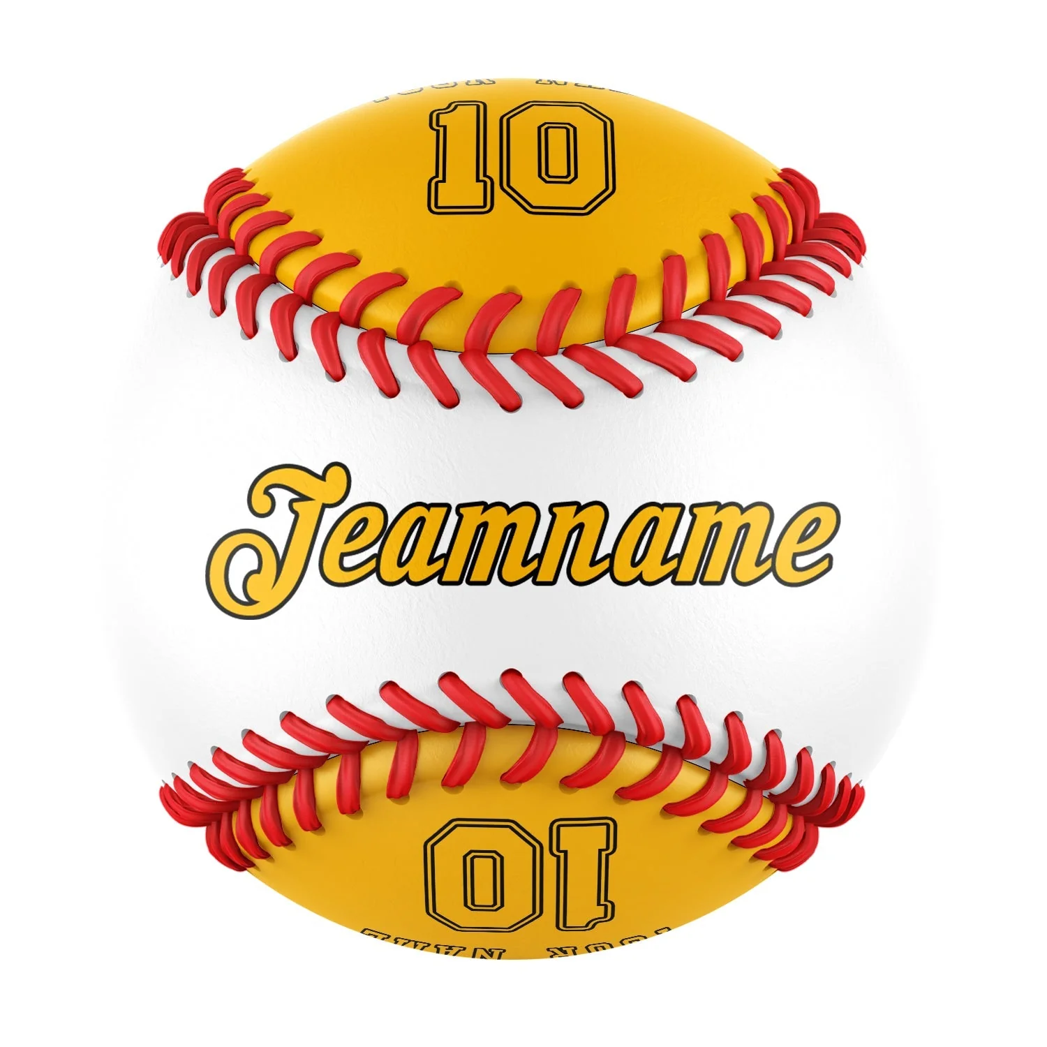 Personalized White Gold Half Leather Gold Authentic Baseballs