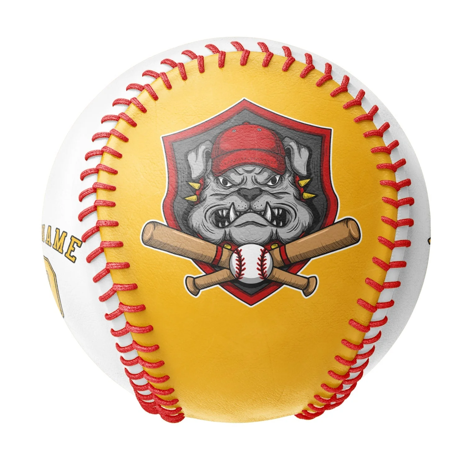 Personalized Gold White Half Leather Gold Authentic Baseballs