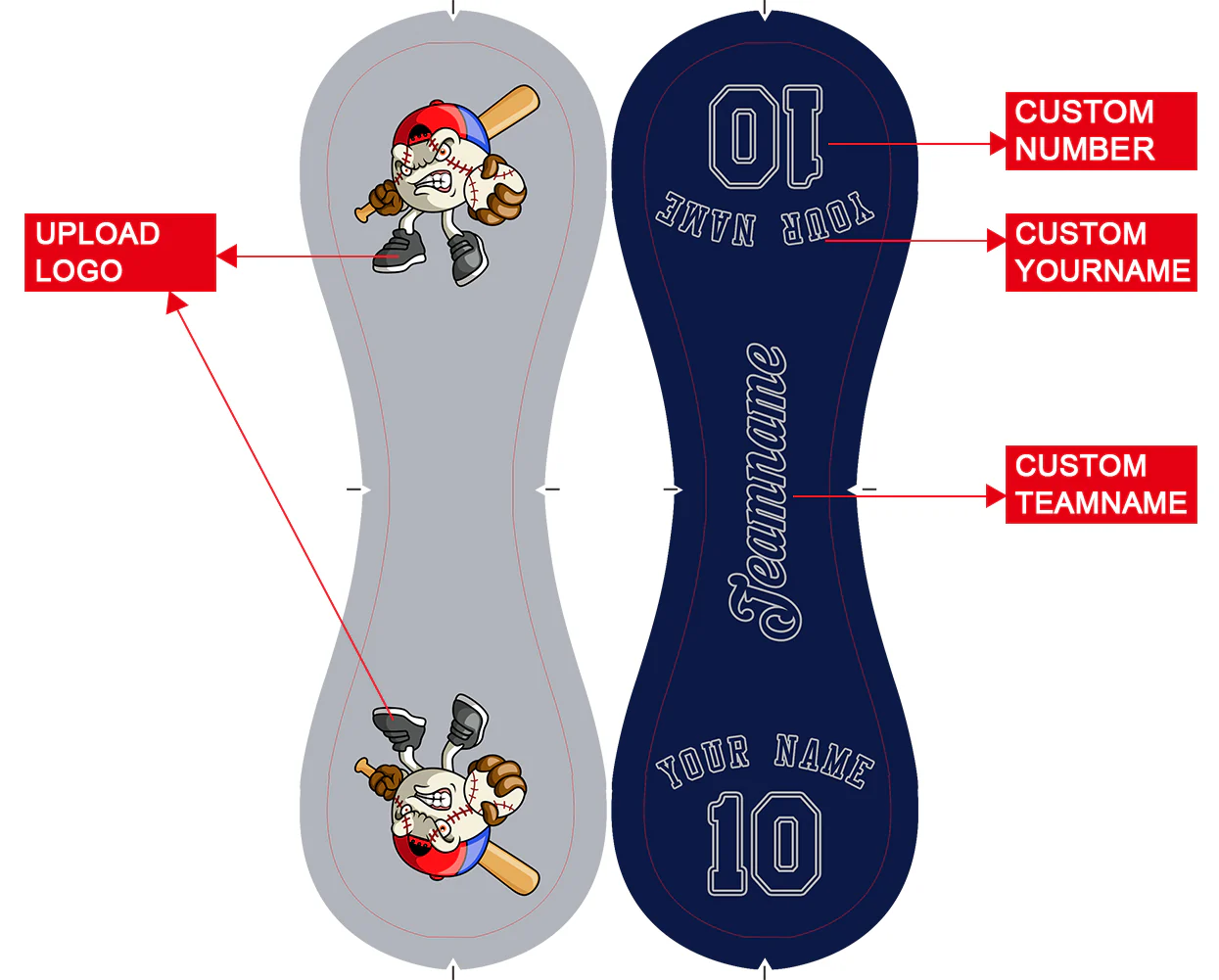 Personalized Gray Navy Half Leather Navy Authentic Baseballs